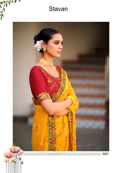 Jiva Stavan Georgette Sarees Wholesale