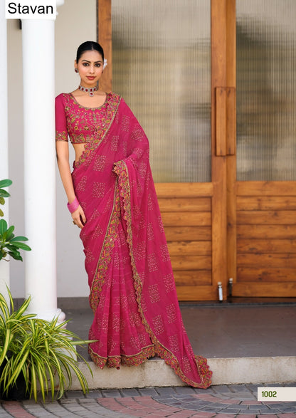 Jiva Stavan Georgette Sarees Wholesale
