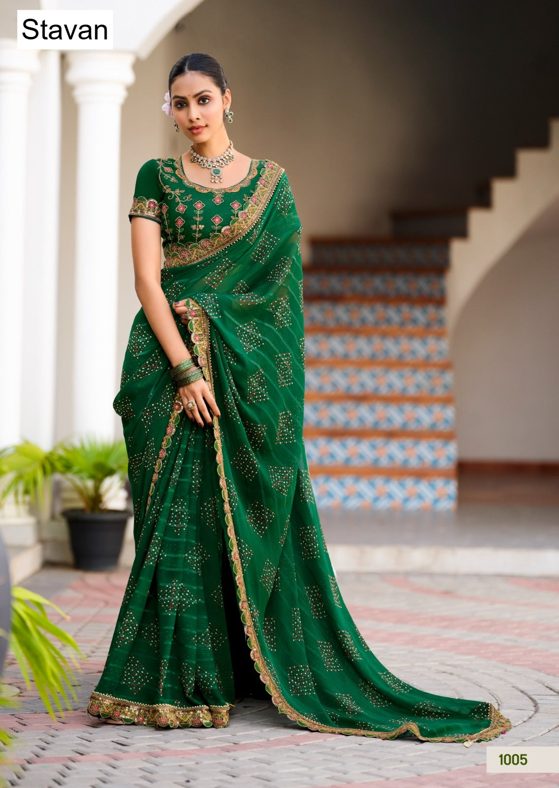Jiva Stavan Georgette Sarees Wholesale