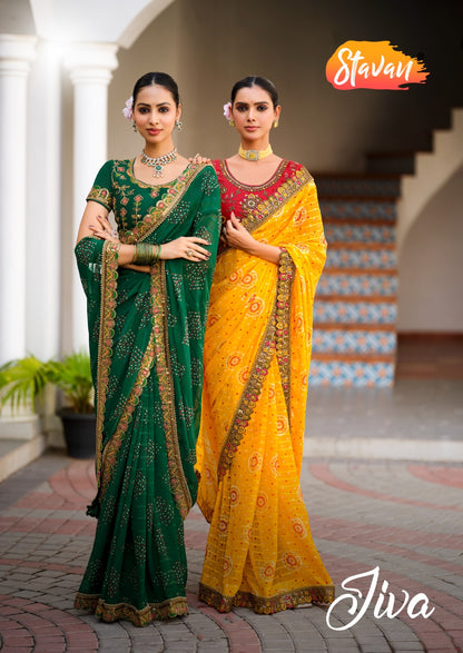 Jiva Stavan Georgette Sarees Wholesale