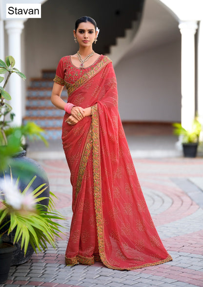 Jiva Stavan Georgette Sarees Wholesale