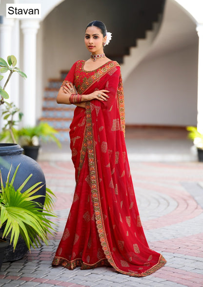 Jiva Stavan Georgette Sarees Wholesale