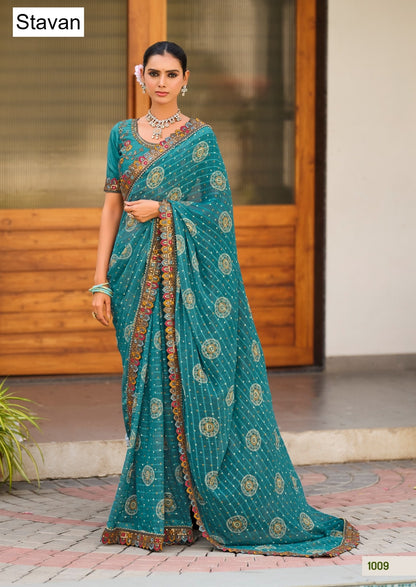 Jiva Stavan Georgette Sarees Wholesale