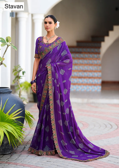 Jiva Stavan Georgette Sarees Wholesale