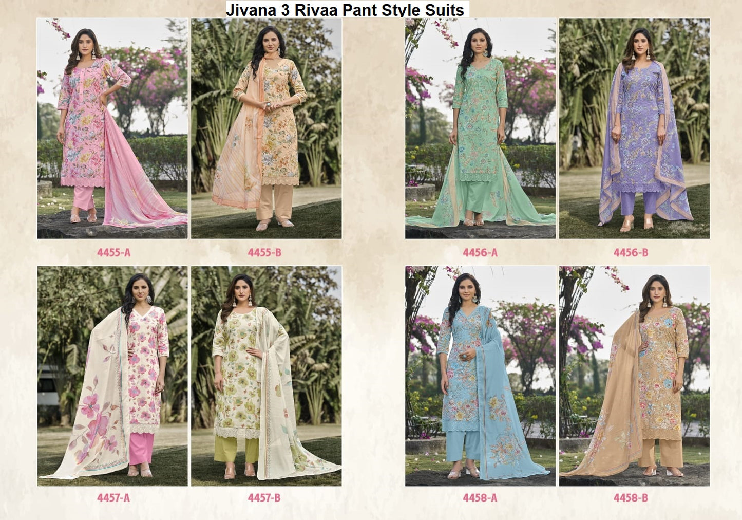 Jivana 3 Rivaa Italian Lawn Pant Style Suits Supplier Ahmedabad