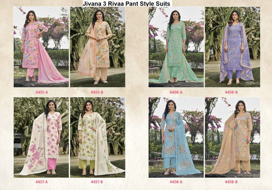Jivana 3 Rivaa Italian Lawn Pant Style Suits Supplier Ahmedabad