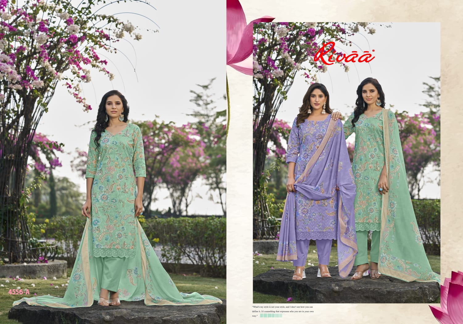 Jivana 3 Rivaa Italian Lawn Pant Style Suits Supplier Ahmedabad
