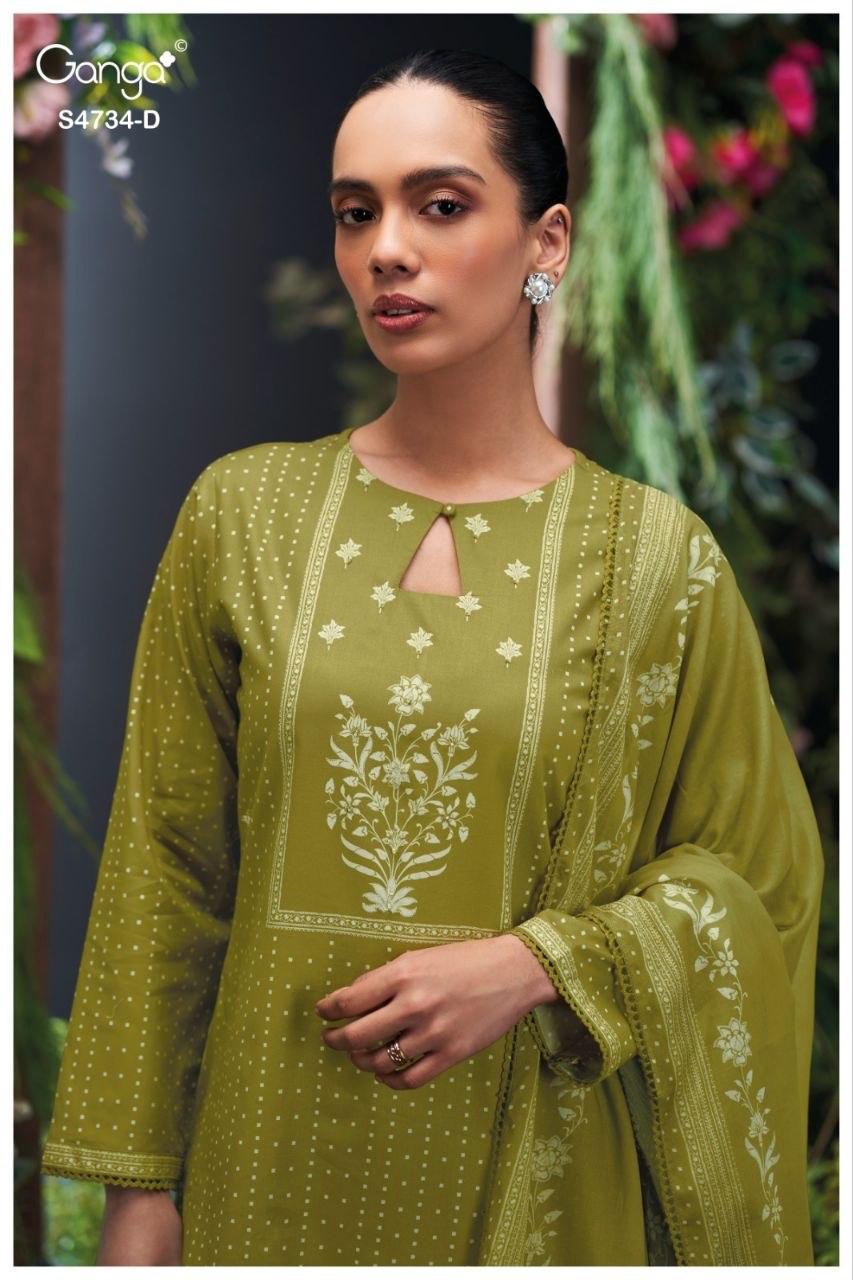 Jivanshi S4734 Ganga Cotton Plazzo Style Suits Exporter Ahmedabad