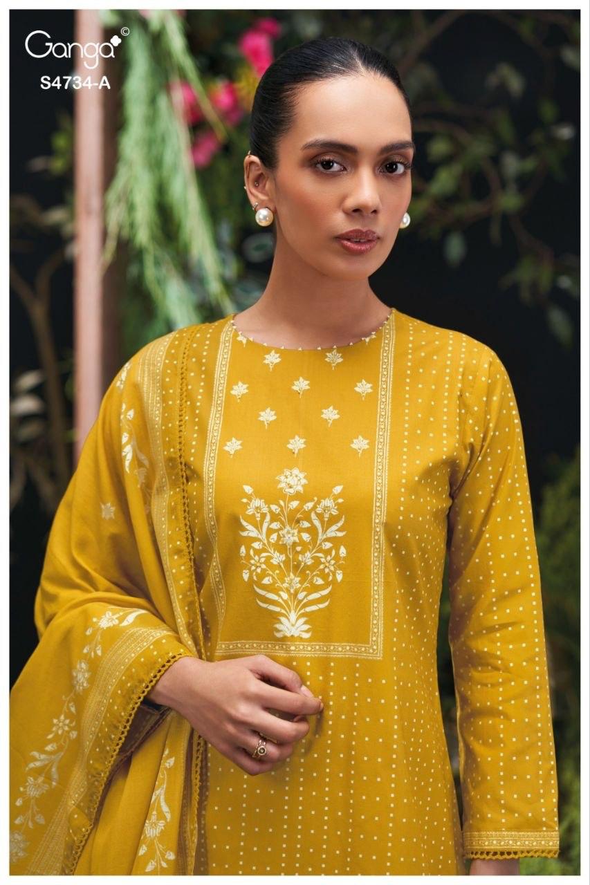 Jivanshi S4734 Ganga Cotton Plazzo Style Suits Exporter Ahmedabad