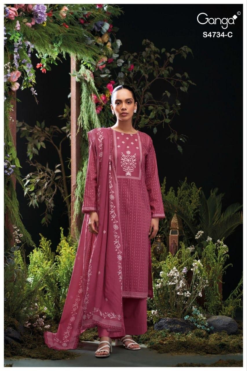 Jivanshi S4734 Ganga Cotton Plazzo Style Suits Exporter Ahmedabad