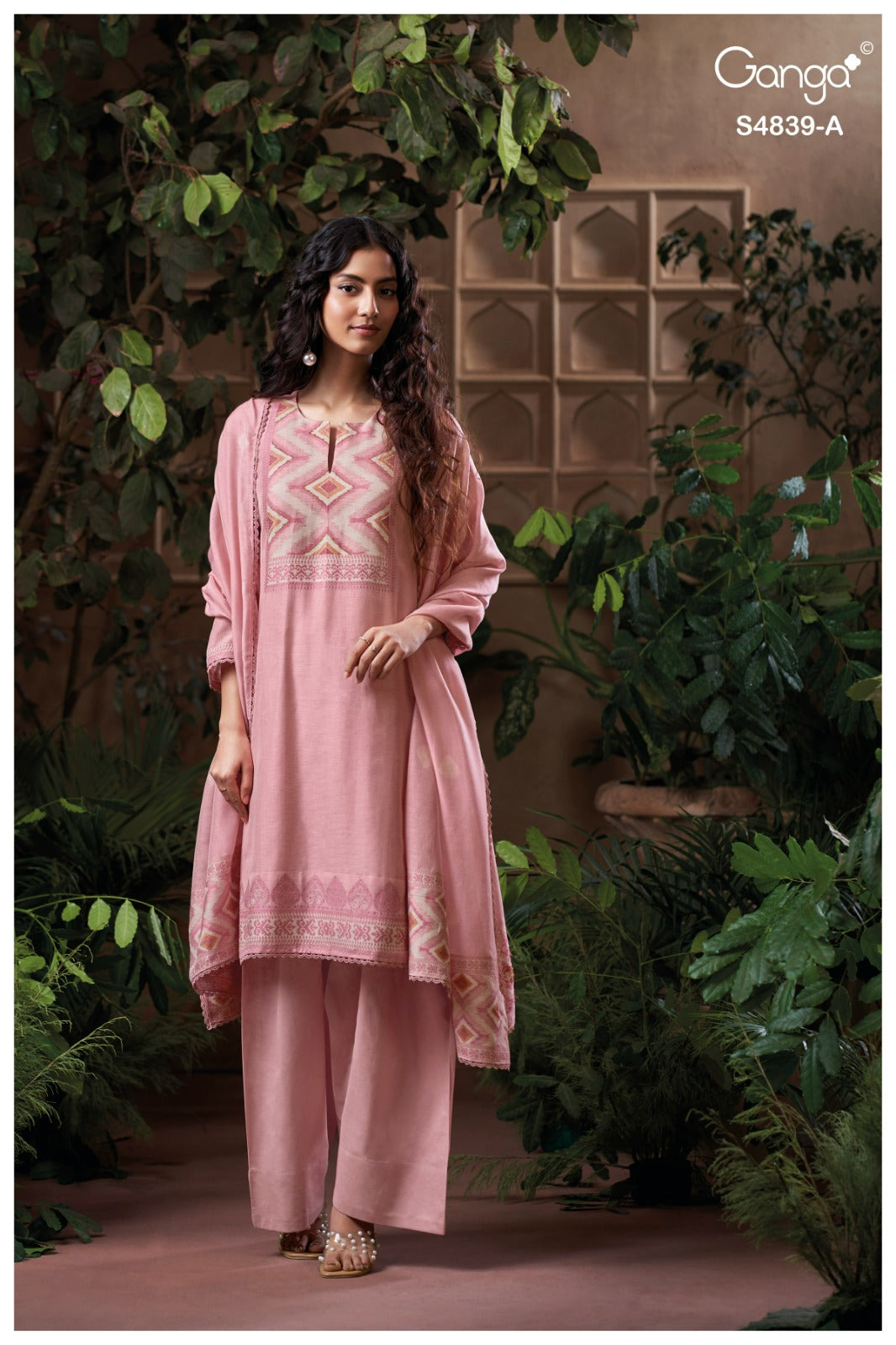 Jivara S4839 Ganga Woven Silk Plazzo Style Suits Manufacturer Ahmedabad
