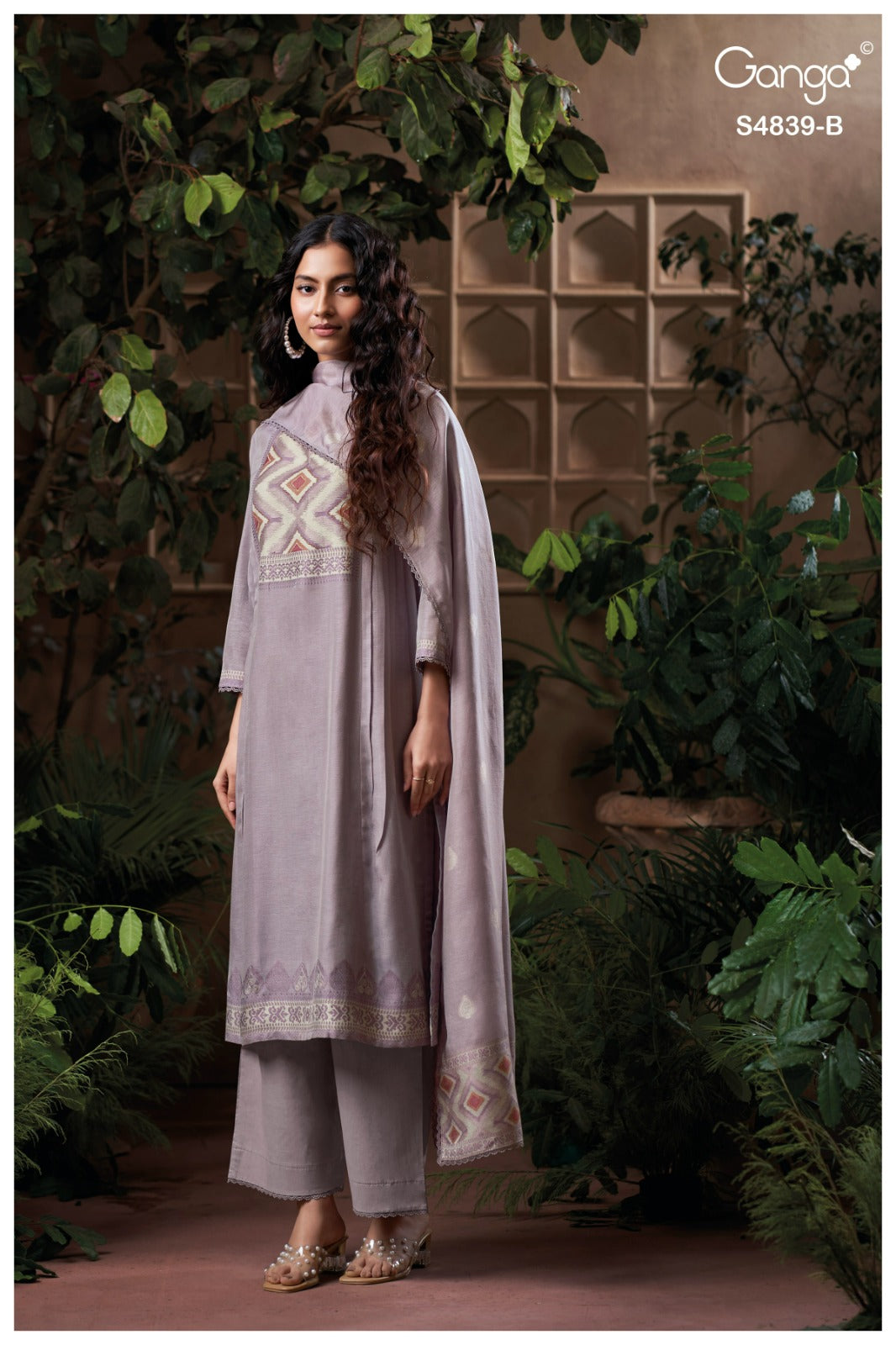Jivara S4839 Ganga Woven Silk Plazzo Style Suits Manufacturer Ahmedabad
