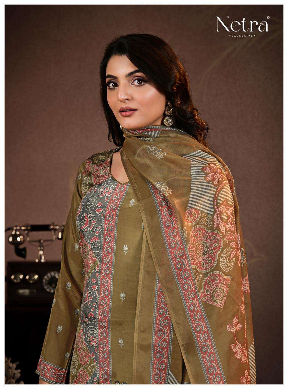 Jivika Netra Bemberg Muslin Pant Style Suits Manufacturer Gujarat