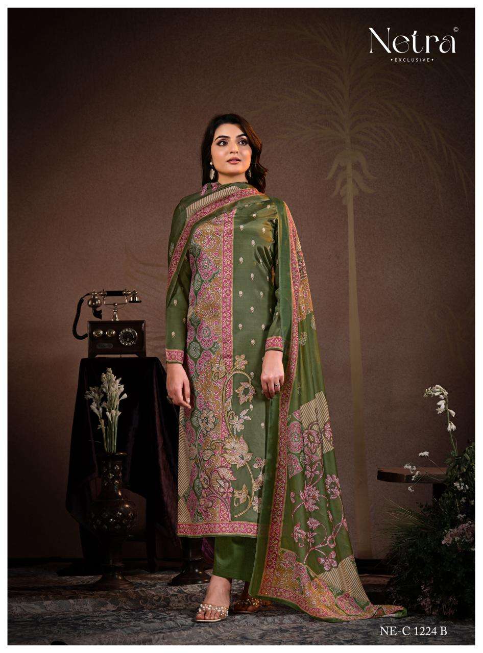 Jivika Netra Bemberg Muslin Pant Style Suits Manufacturer Gujarat