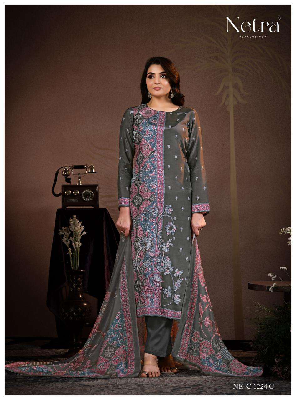 Jivika Netra Bemberg Muslin Pant Style Suits Manufacturer Gujarat