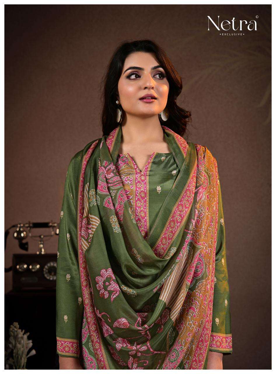 Jivika Netra Bemberg Muslin Pant Style Suits Manufacturer Gujarat