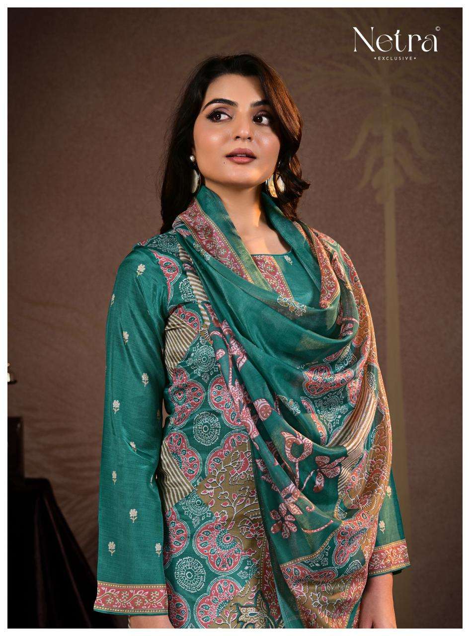 Jivika Netra Bemberg Muslin Pant Style Suits Manufacturer Gujarat