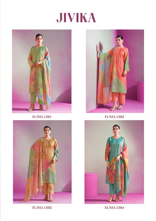 Jivika Rupali Muslin Pant Style Suits Manufacturer India