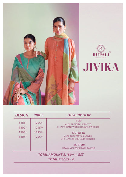 Jivika Rupali Muslin Pant Style Suits Manufacturer India