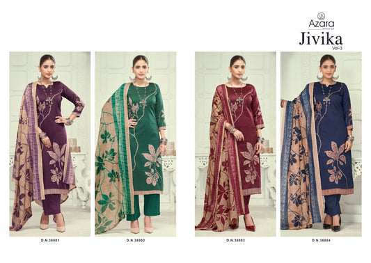 Jivika Vol 3 Radhika Fashion Azara Pure Zam Karachi Salwar Suits Exporter Ahmedabad
