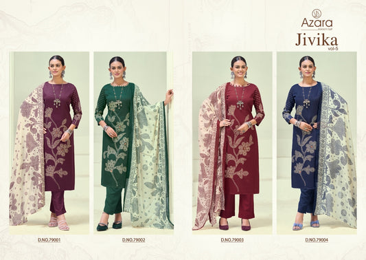 Jivika Vol 5 Radhika Fashion Azara Zam Cotton Karachi Salwar Suits Wholesale