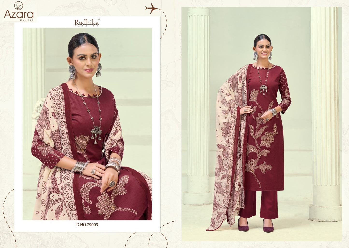 Jivika Vol 5 Radhika Fashion Azara Zam Cotton Karachi Salwar Suits Wholesale