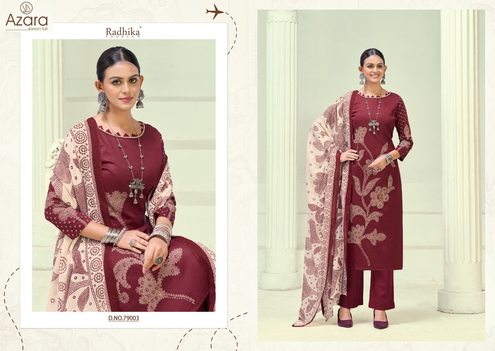 Jivika Vol 5 Radhika Fashion Azara Zam Cotton Karachi Salwar Suits Wholesale