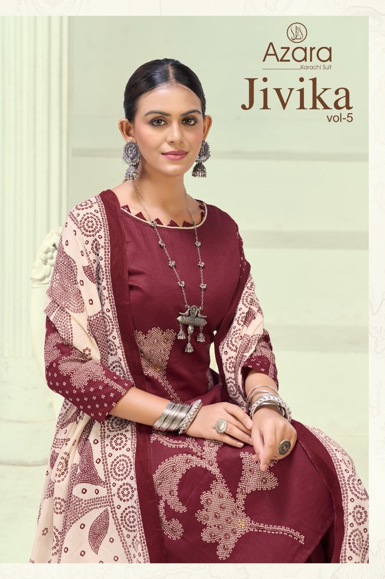 Jivika Vol 5 Radhika Fashion Azara Zam Cotton Karachi Salwar Suits Wholesale