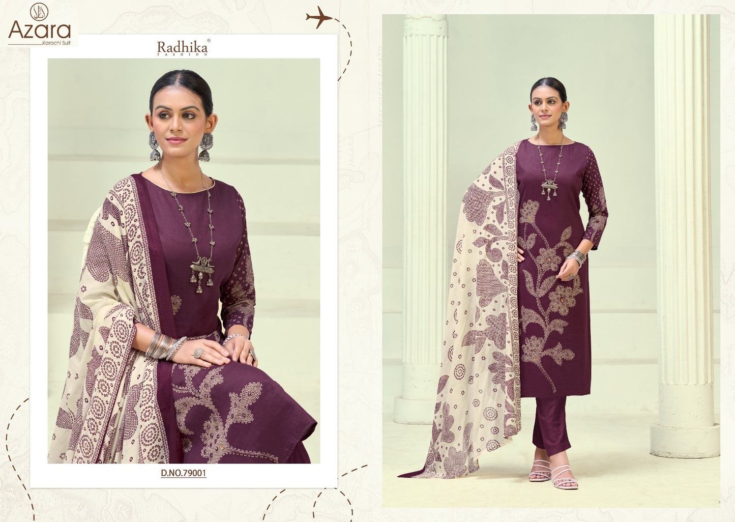 Jivika Vol 5 Radhika Fashion Azara Zam Cotton Karachi Salwar Suits Wholesale