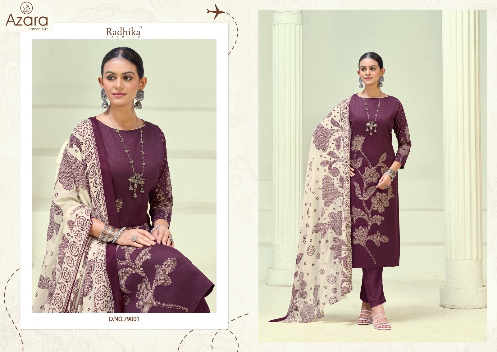 Jivika Vol 5 Radhika Fashion Azara Zam Cotton Karachi Salwar Suits Wholesale