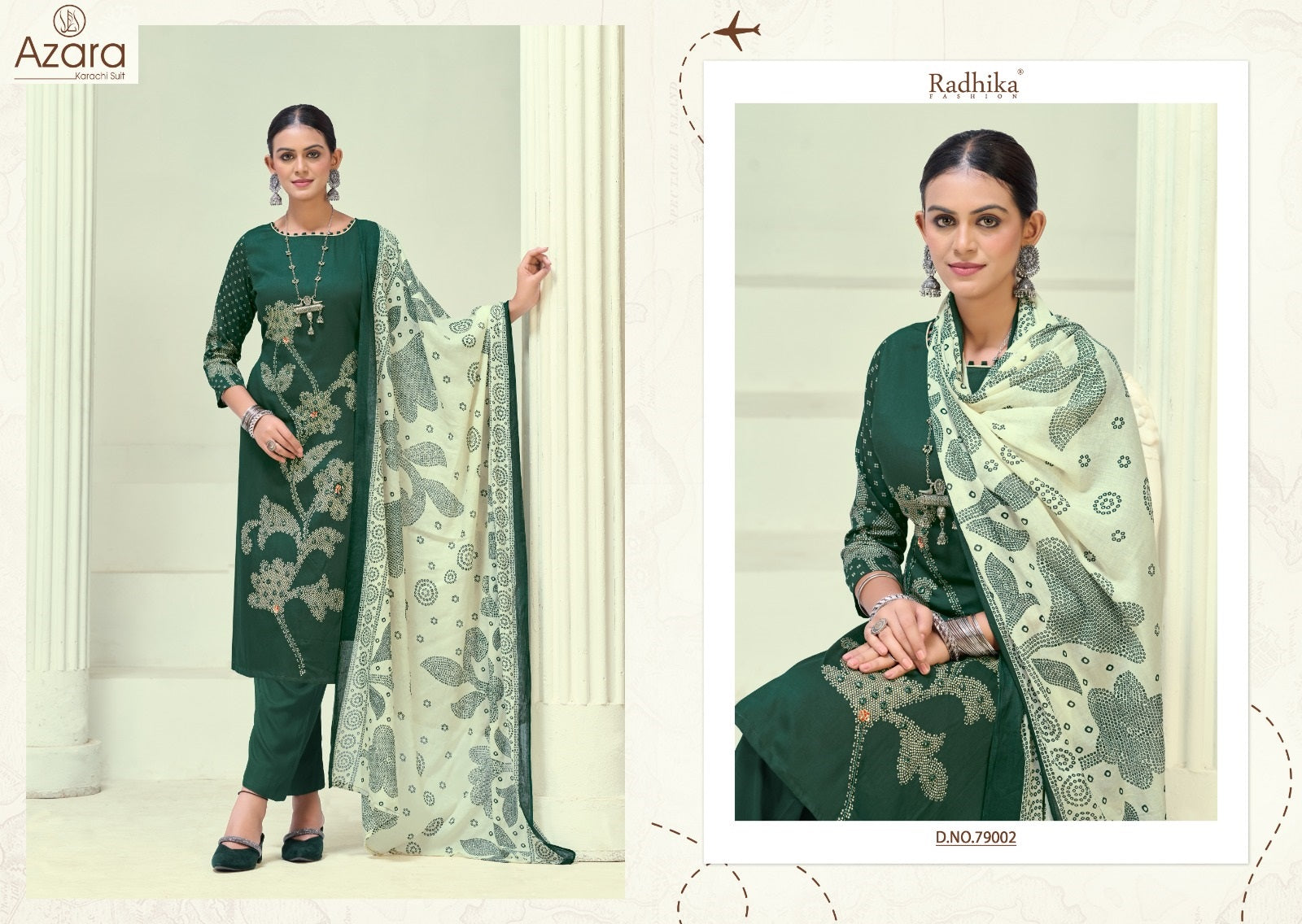 Jivika Vol 5 Radhika Fashion Azara Zam Cotton Karachi Salwar Suits Wholesale