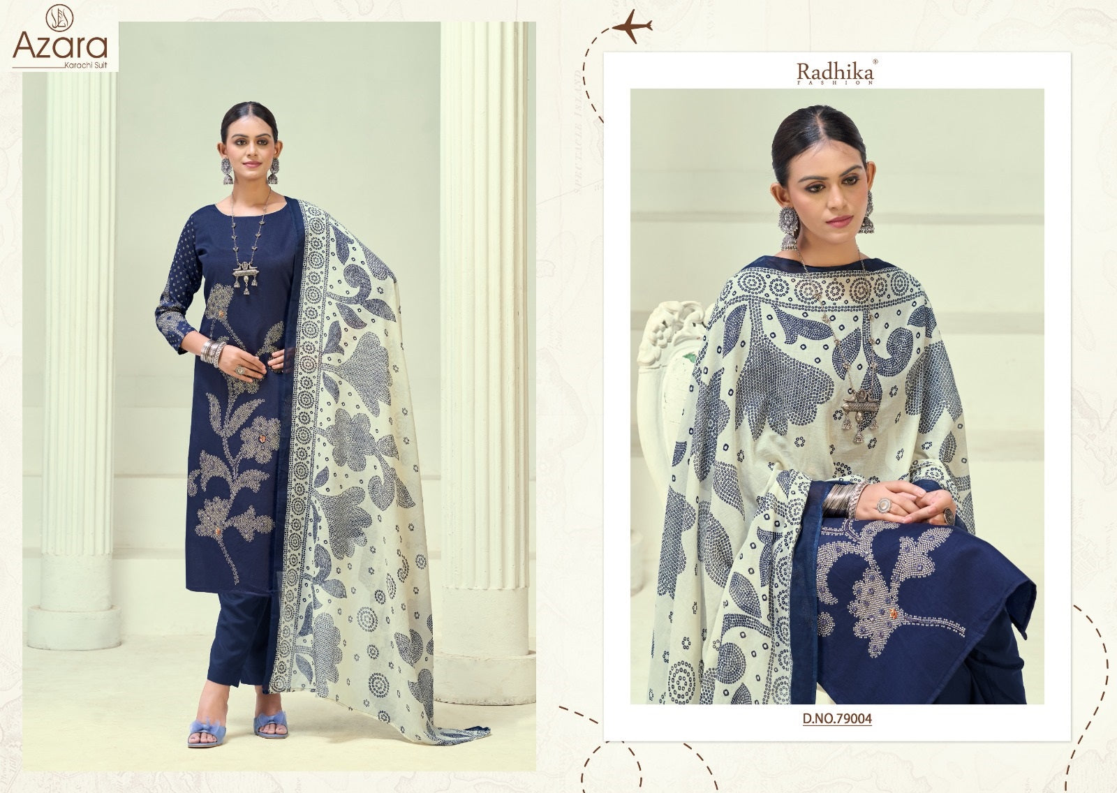 Jivika Vol 5 Radhika Fashion Azara Zam Cotton Karachi Salwar Suits Wholesale