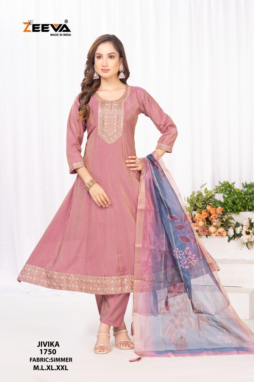 Jivika Zeeva Simmer Readymade Anarkali Suits Supplier