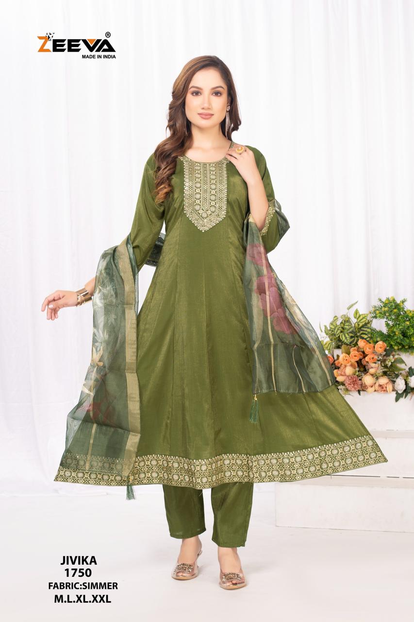 Jivika Zeeva Simmer Readymade Anarkali Suits Supplier