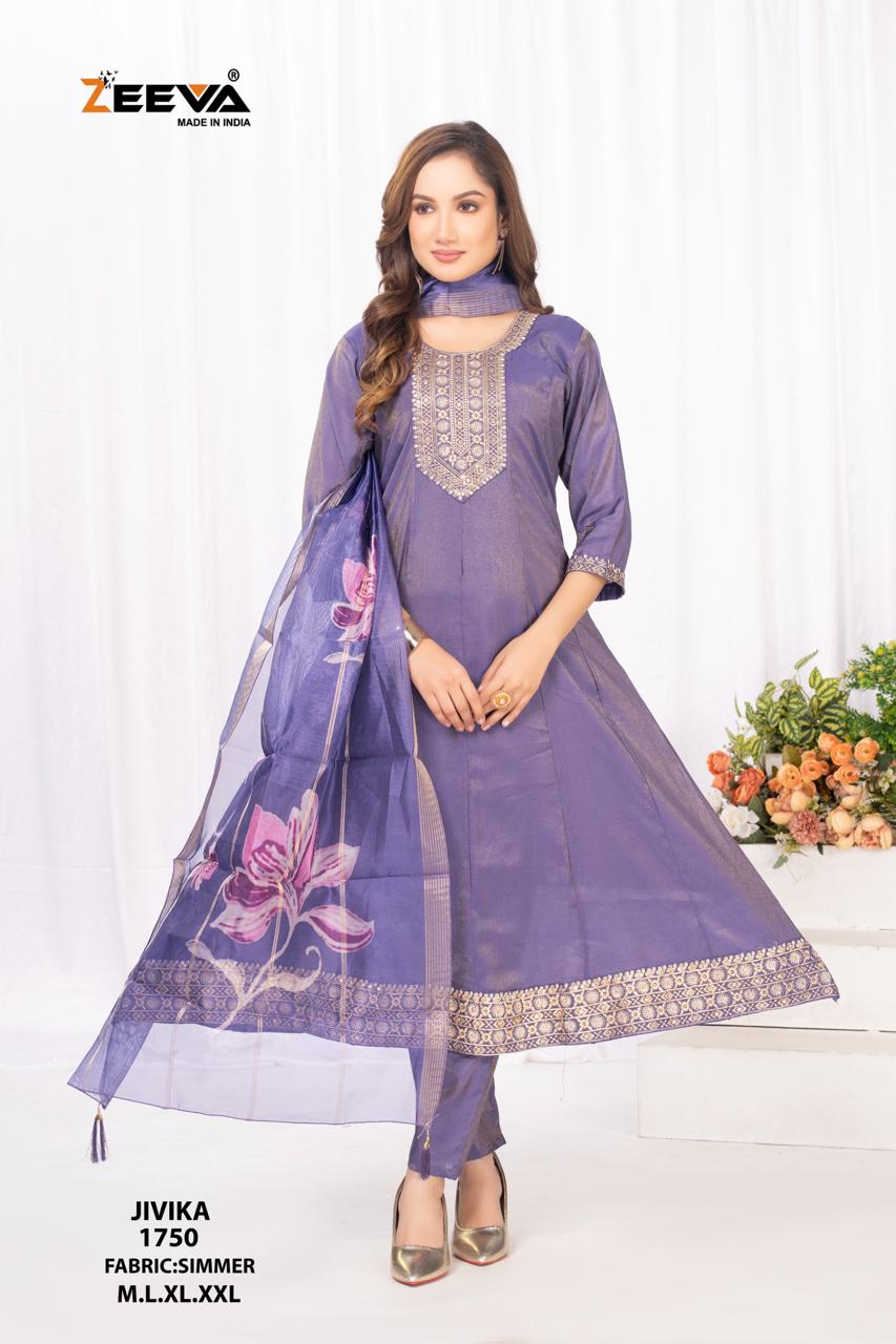 Jivika Zeeva Simmer Readymade Anarkali Suits Supplier
