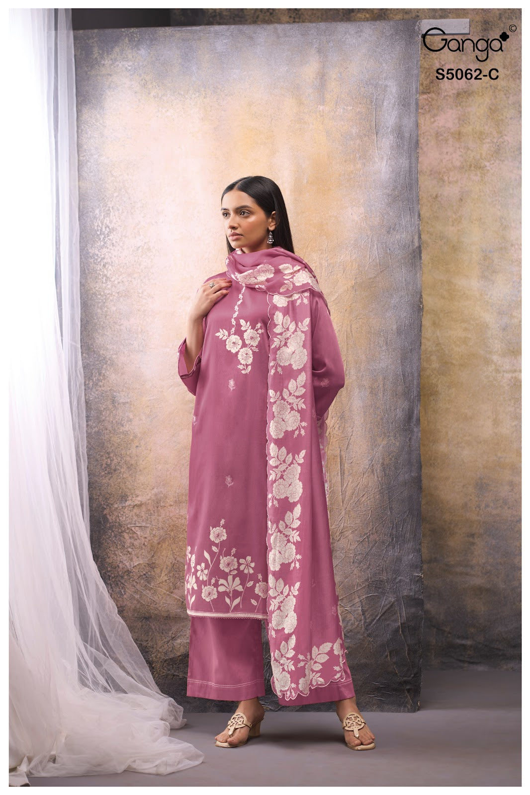 Jivisha S5062 Ganga Cotton Satin Plazzo Style Suits Wholesale Price