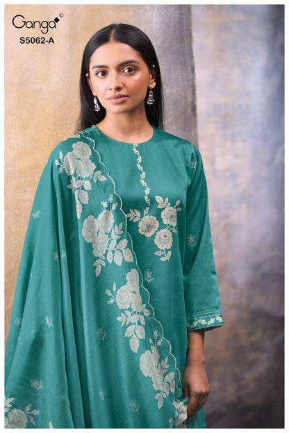 Jivisha S5062 Ganga Cotton Satin Plazzo Style Suits Wholesale Price