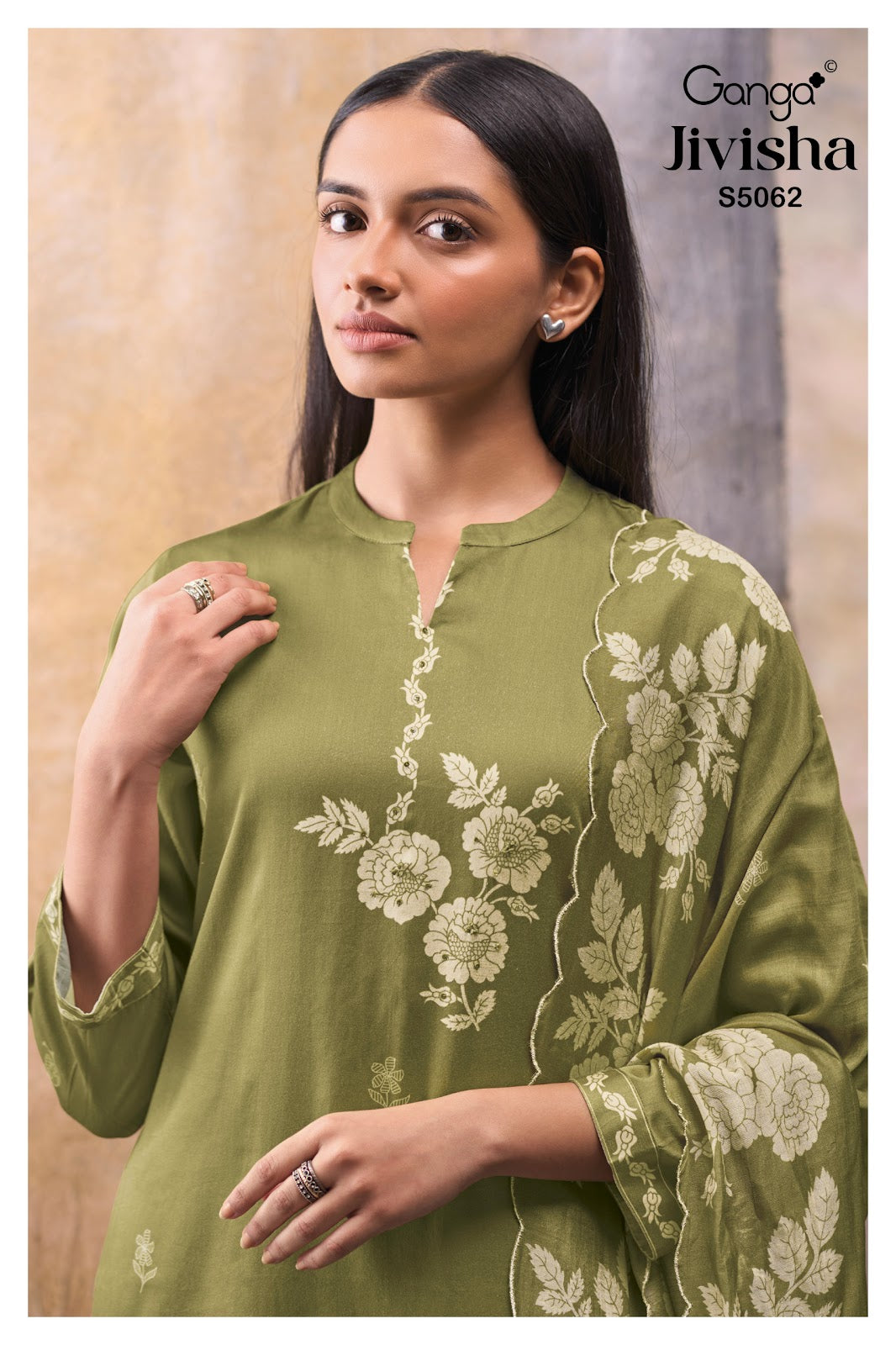 Jivisha S5062 Ganga Cotton Satin Plazzo Style Suits Wholesale Price
