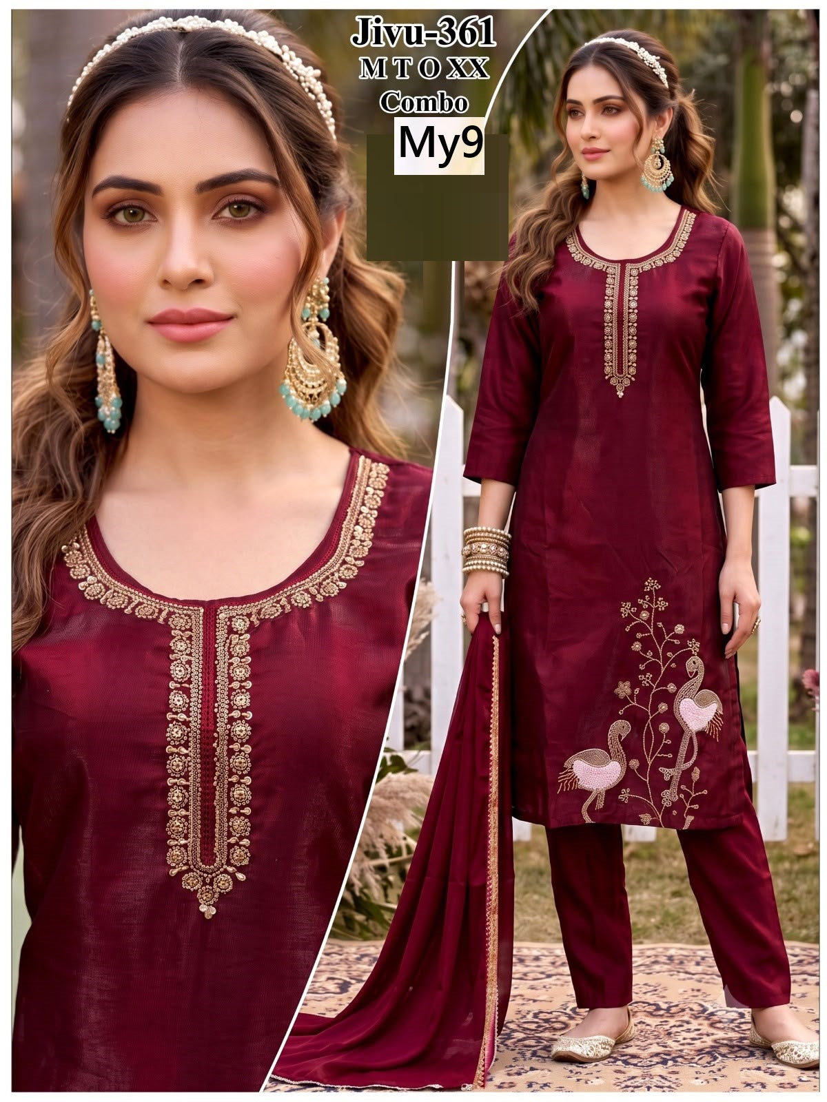 Jivu My9 Roman Readymade Pant Style Suits Exporter Gujarat