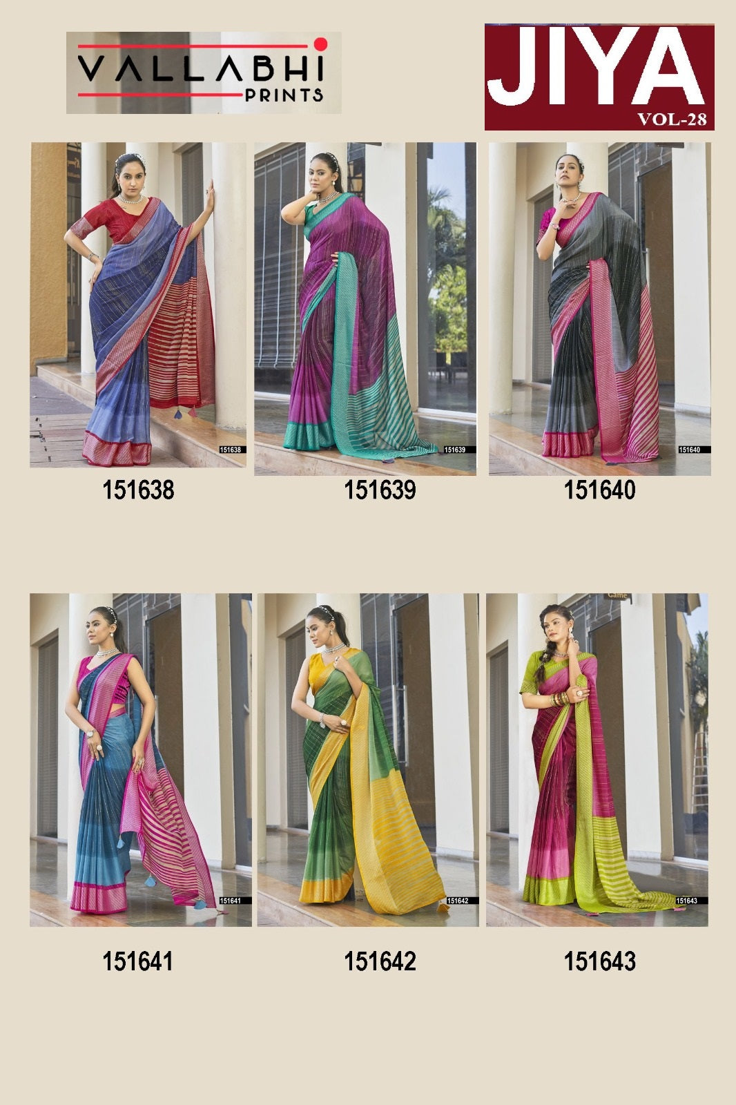 Jiya 28 Vallabhi Prints Georgette Sarees Exporter India