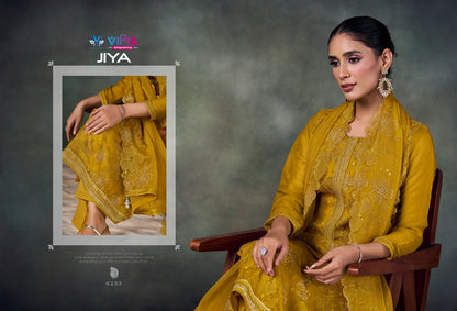 Jiya Dcat 227 Vipul Chiffon Pant Style Suits Wholesaler India