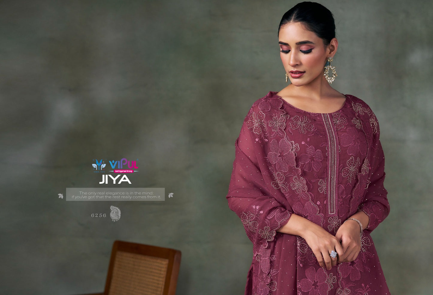 Jiya Dcat 227 Vipul Chiffon Pant Style Suits Wholesaler India