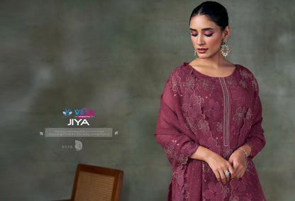 Jiya Dcat 227 Vipul Chiffon Pant Style Suits Wholesaler India