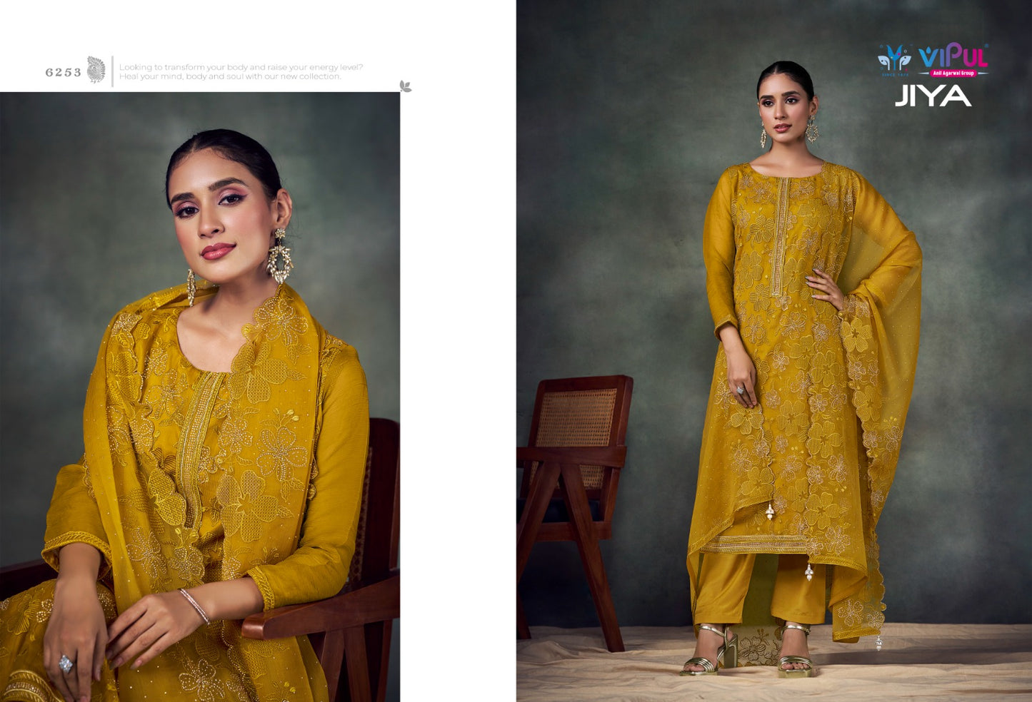 Jiya Dcat 227 Vipul Chiffon Pant Style Suits Wholesaler India