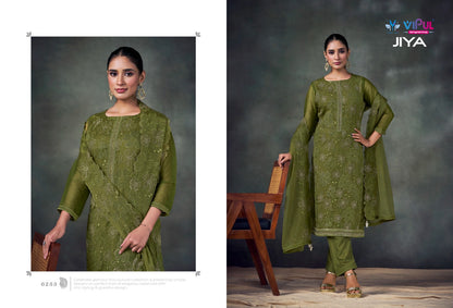 Jiya Dcat 227 Vipul Chiffon Pant Style Suits Wholesaler India