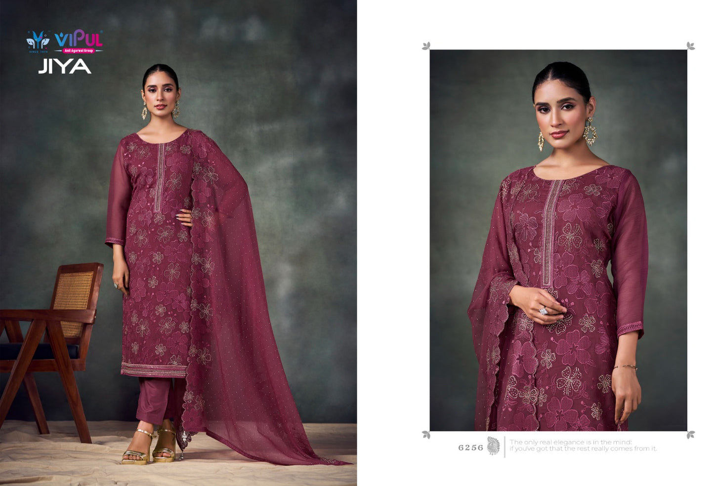 Jiya Dcat 227 Vipul Chiffon Pant Style Suits Wholesaler India