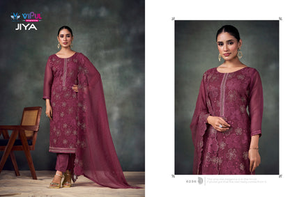 Jiya Dcat 227 Vipul Chiffon Pant Style Suits Wholesaler India