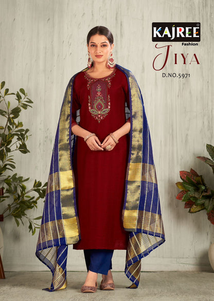 Jiya Kajree Fashion Viscose Readymade Pant Style Suits Exporter India