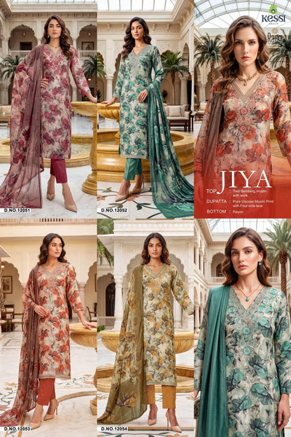 Jiya Kessi Rang Bemberg Muslin Pant Style Suits Manufacturer Gujarat
