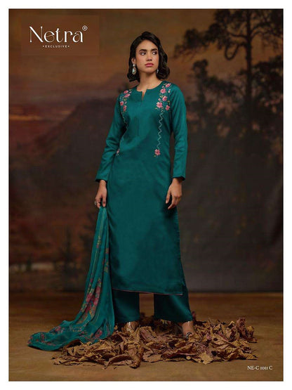 Jiya Netra Premium Cotton Pant Style Suits Exporter India